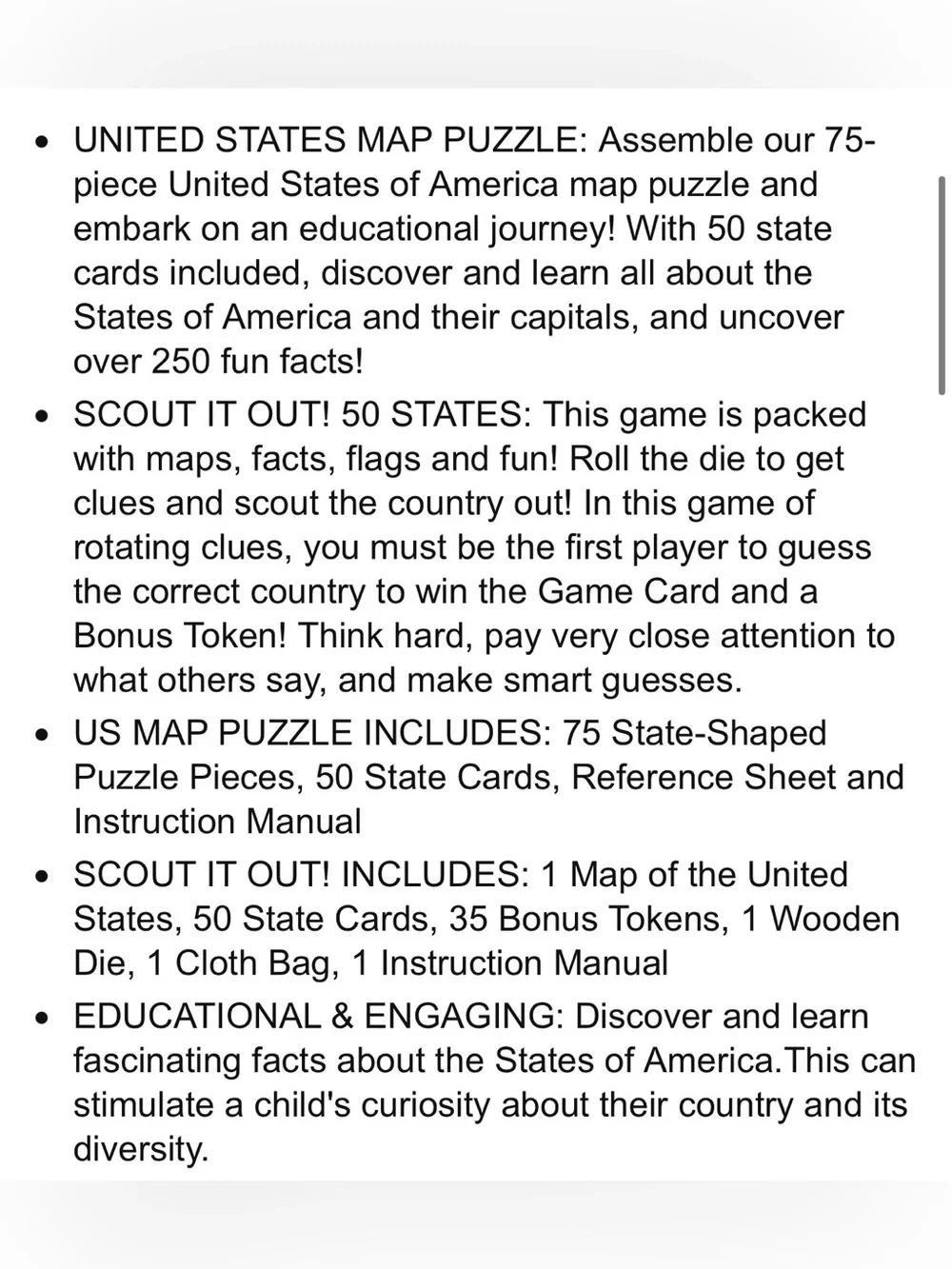 Skillmatics | United States Map Puzzle + 50 State Cards 100% Safe Non-Toxic SET